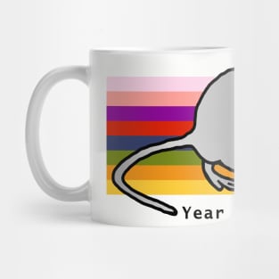 Year of the Rat on a Rainbow Mug